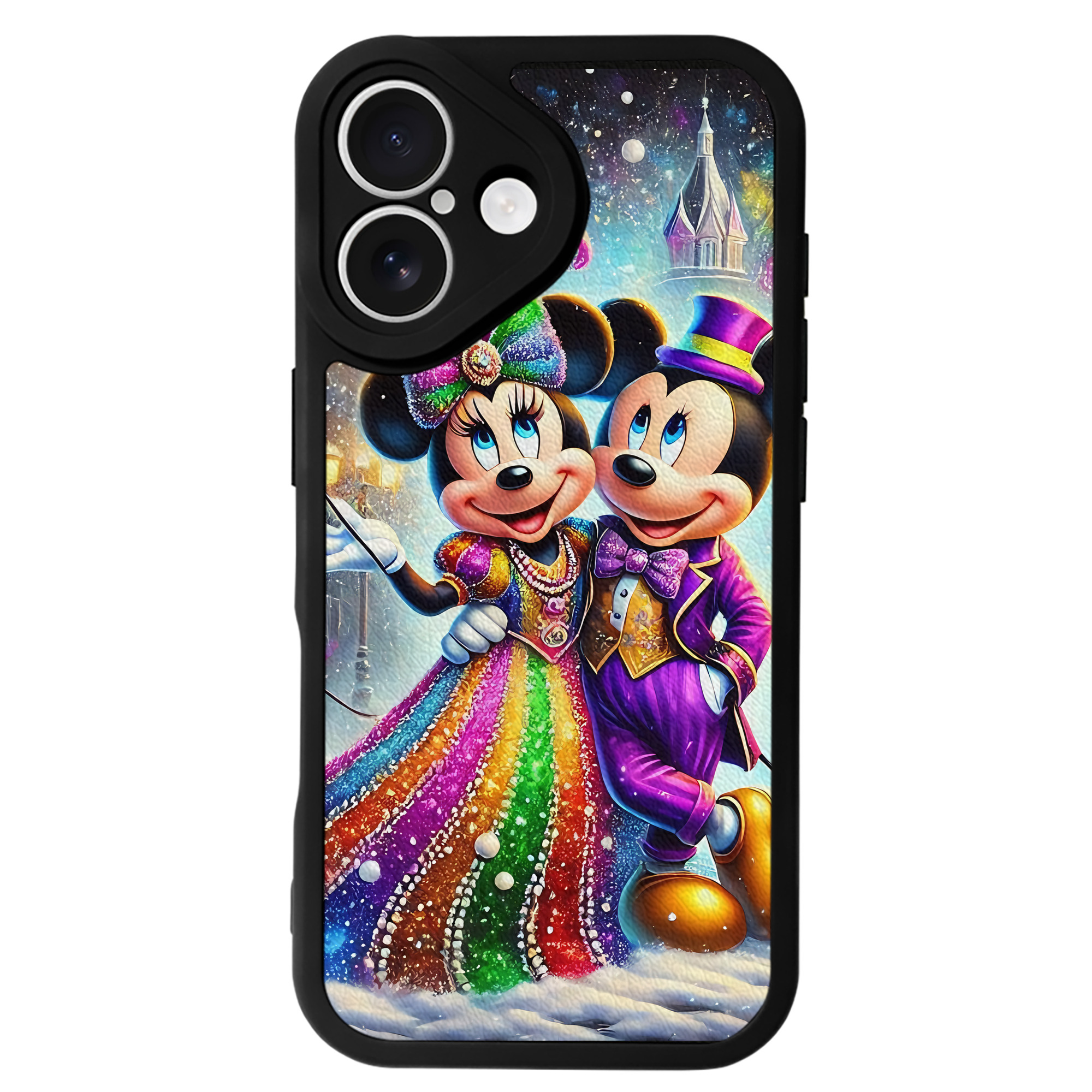 （画像用） ミッキーマウス Mickey Mouse 【iPhone 16シリーズ対応】シリコンスマホケース（レザー調） 材質：シリコン
